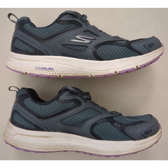 SKECHERS Go Run Consistent Running Sneakers Blue Purple Gray Women's size 8 - Picture 1 of 10